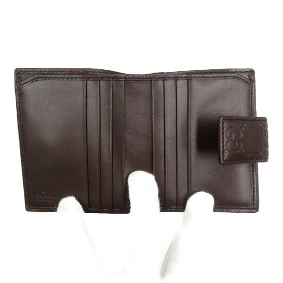Gucci Guccissima leather bifold wallet brown double snap closure - Picture 4 of 8